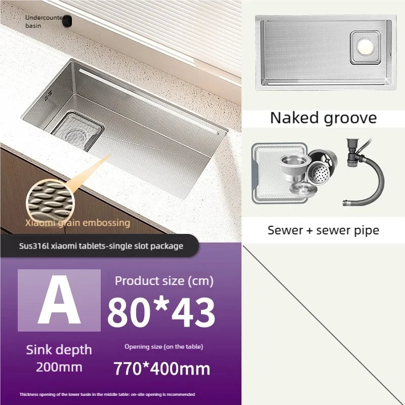 316l Stainless Steels Sink Dish Wash Sink Left
