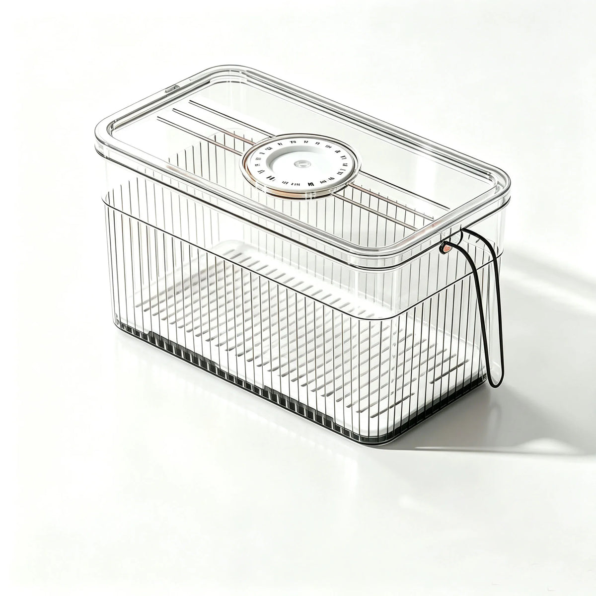 Refrigerator Storage Box Timer Lid Drain Tray Clear