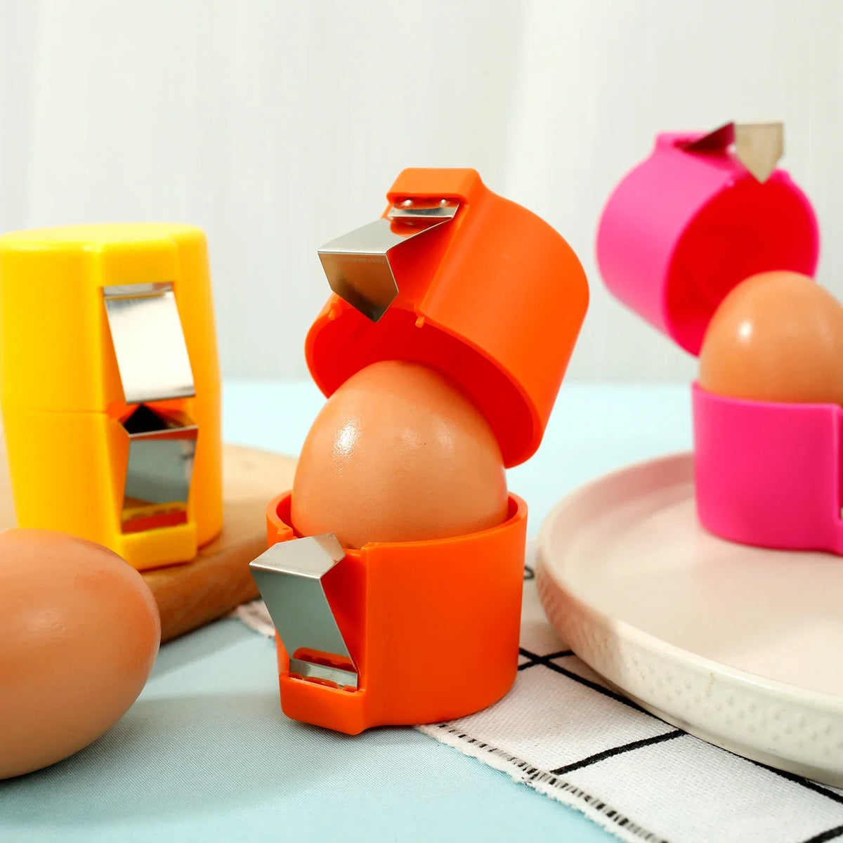 3pcs/Set Egg Shell Opener Hard Boiled Eggs Handheld