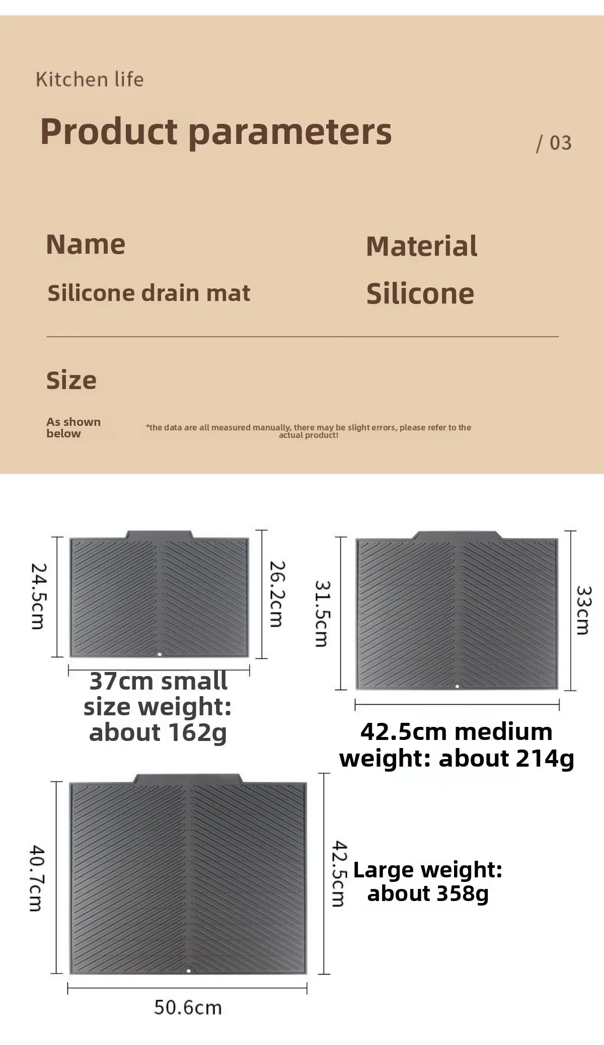 Silicone Wave Drying Mat Non Slip Dish Drainer