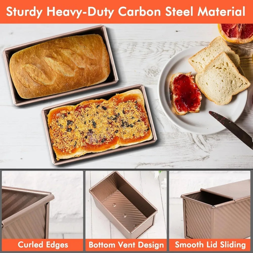 1pc Rectangle Loaf Pan Lid Non Stick Bakeware