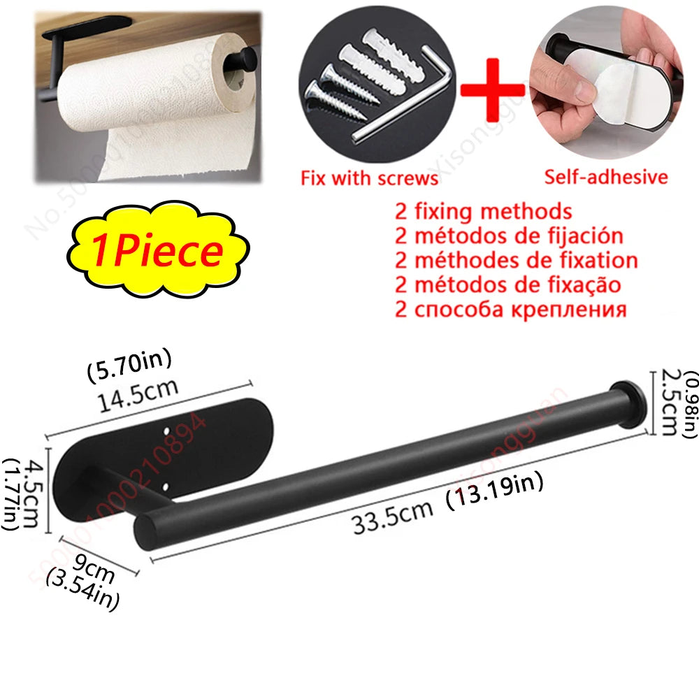 1/2pcs Paper Towel Holder Toilet Paper Holder Adhesive