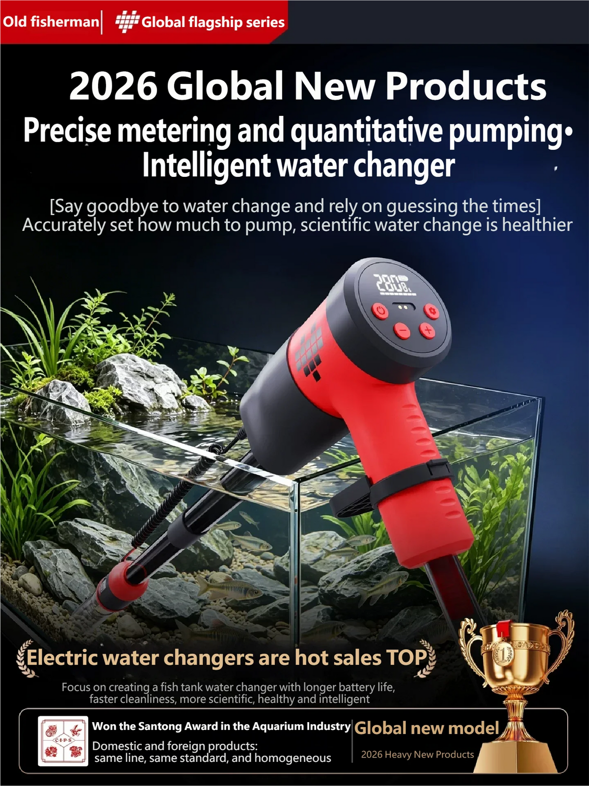 Rechargeable Electric Aquarium Water Changer Gravel Cleaning Pump