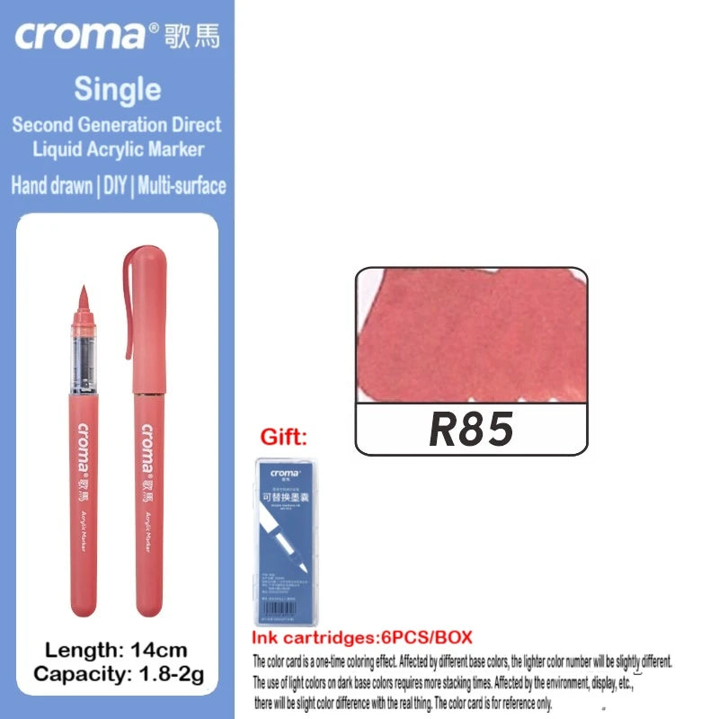 Croma 160/1 Colors Refillable Direct Liquid Acrylic Marker