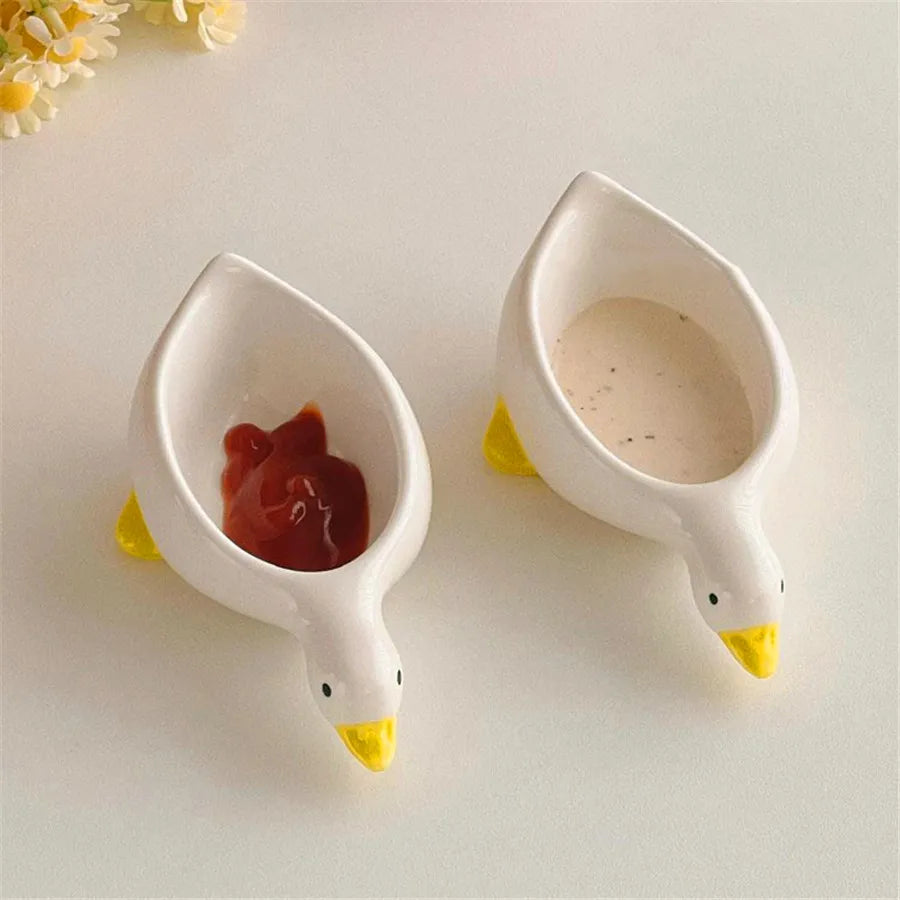 Ceramic Duck Seasoning Dish Salad Dipping Dish Cream