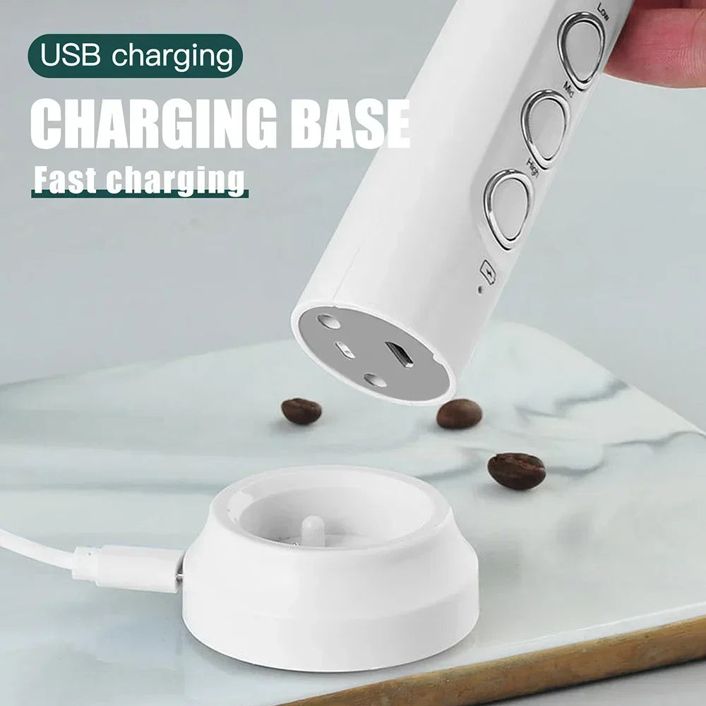 Usb Rechargeable Electric Milk Frother Mini Handheld Foam