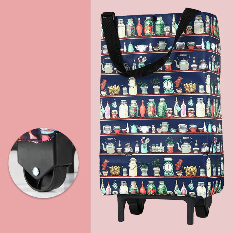 Folding Storage Bag High Capacity Shopping Food Organizer