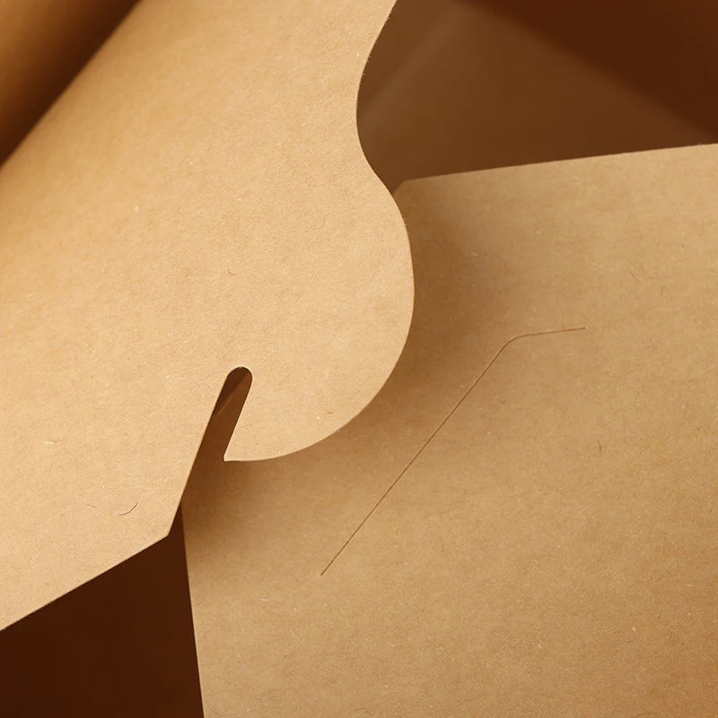 10pcs Disposable Fast Food Boxes Thickened Kraft Paper