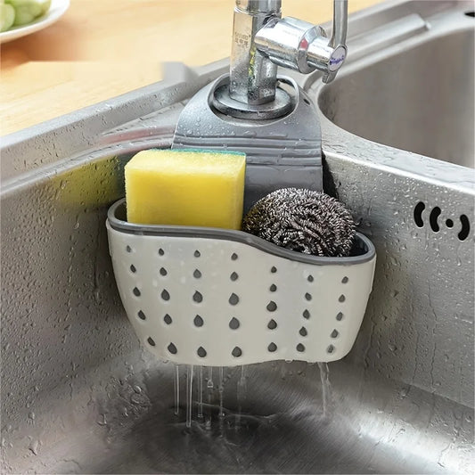 Adjustable Sink Sponge Holder Hanging Drain Basket -