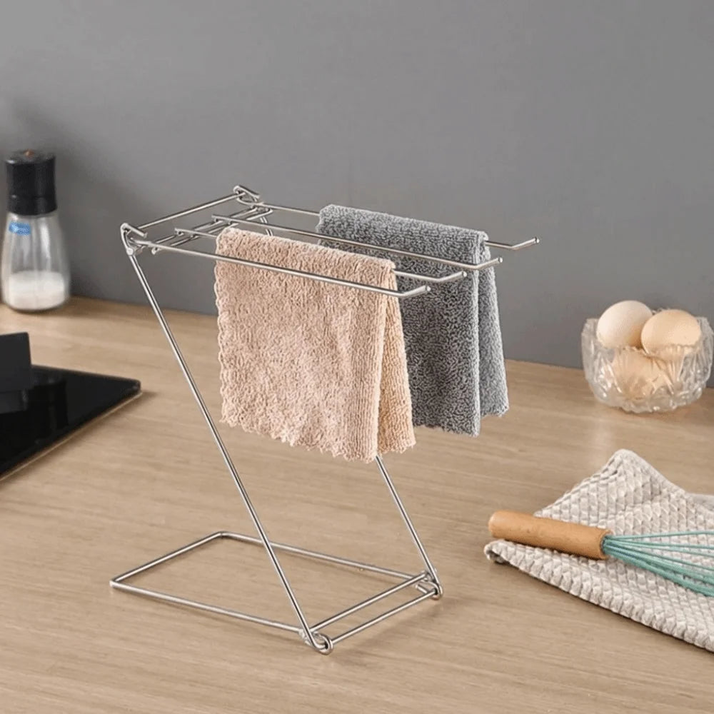 Stainless Steel Dishcloth Hanging Shelf Foldable Design Rag