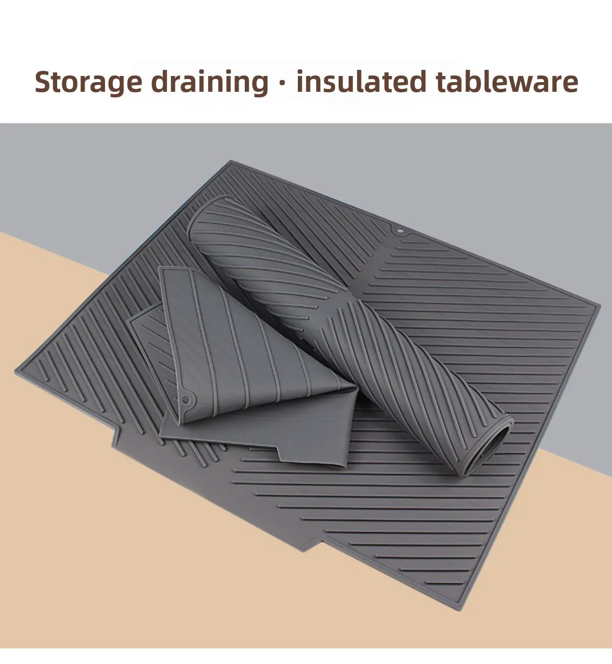 Silicone Wave Drying Mat Non Slip Dish Drainer