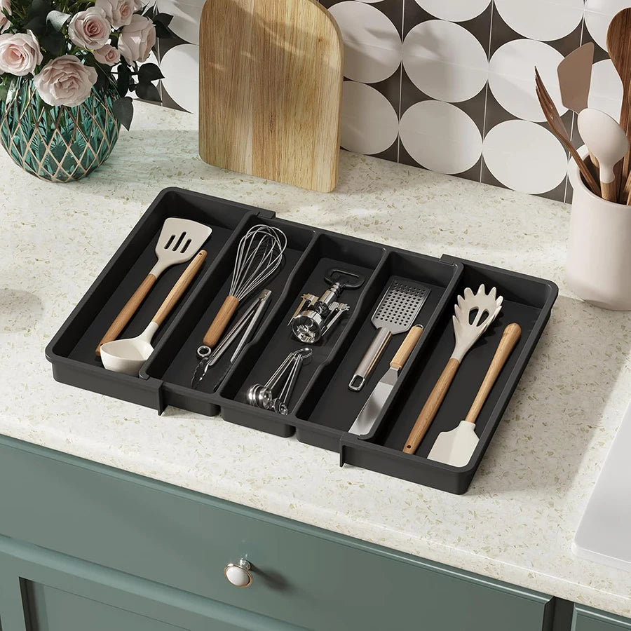 Expandable Cooking Utensil Tray Utensil Organizer Drawers
