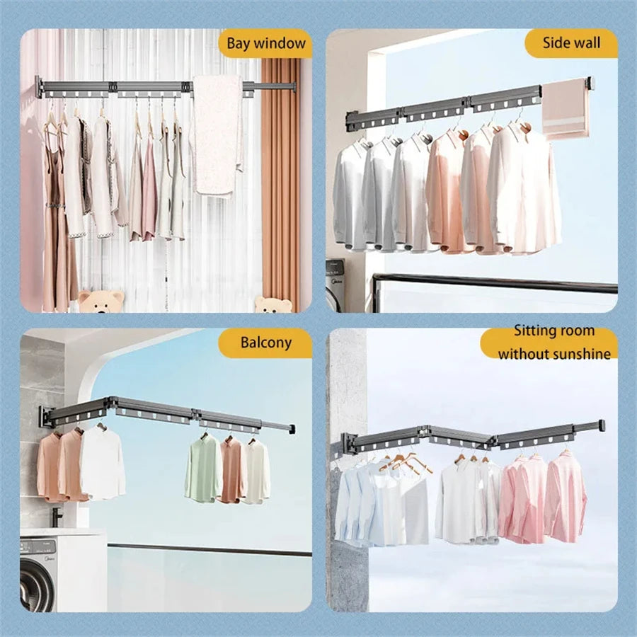 No Punching Folding Clothes Dryer Wall Mounted Drying