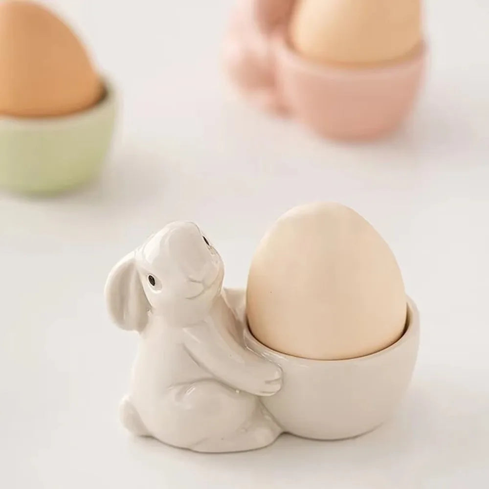 Ceramic Egg Cup Creative Egg Organizer Rabbit Egg