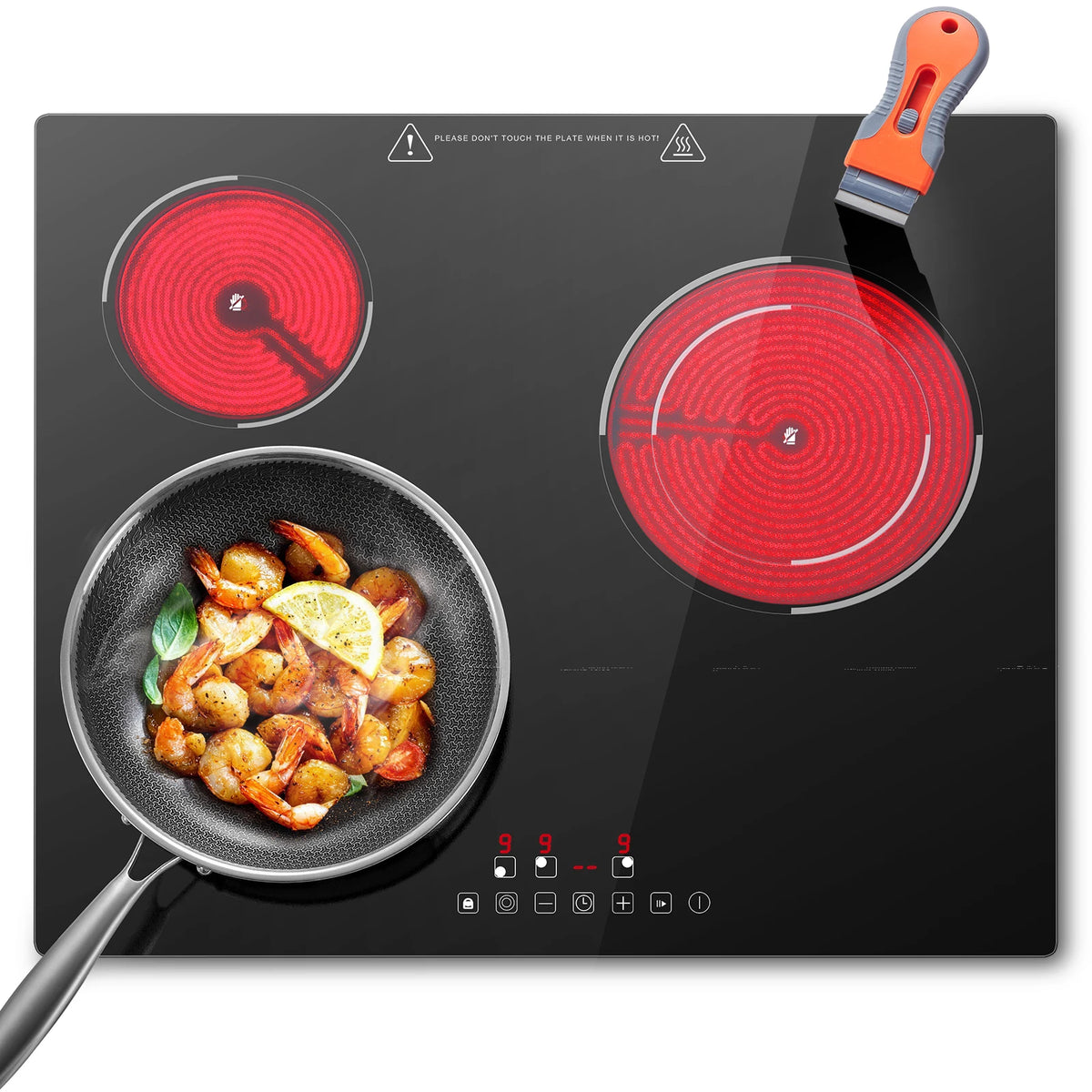 6000w Built-In Ceramic Hob Zone Induction Cooktop Touch