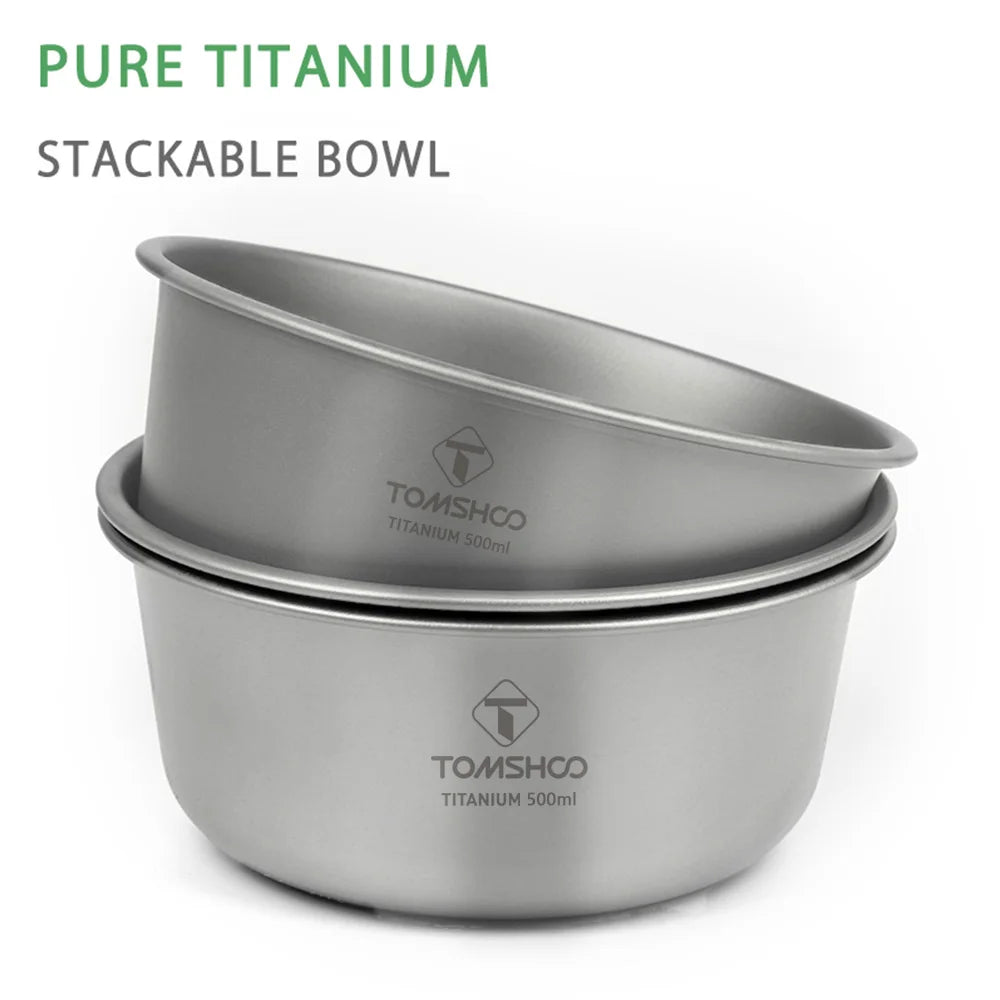 Tomshoo 400ml / 500ml Food Container Stackable Titanium