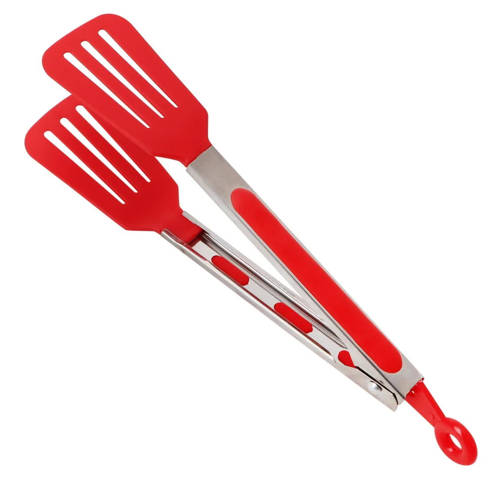Cooking Non-Stick Tongs Pizza Bread Steak Clip Stainless
