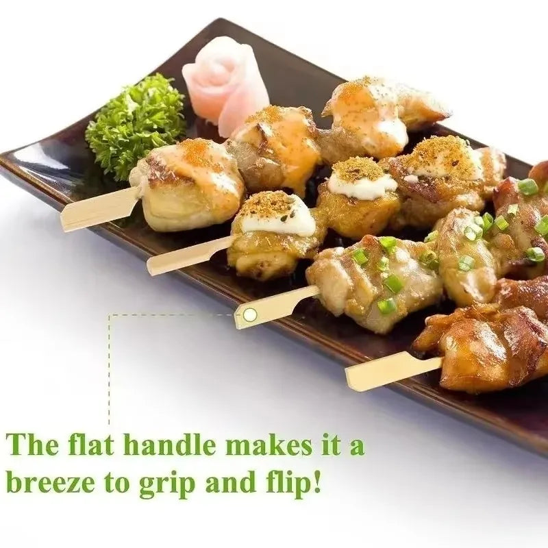 Wooden Bbq Skewers Hamburger Garnish Bamboo Sticks 12cm