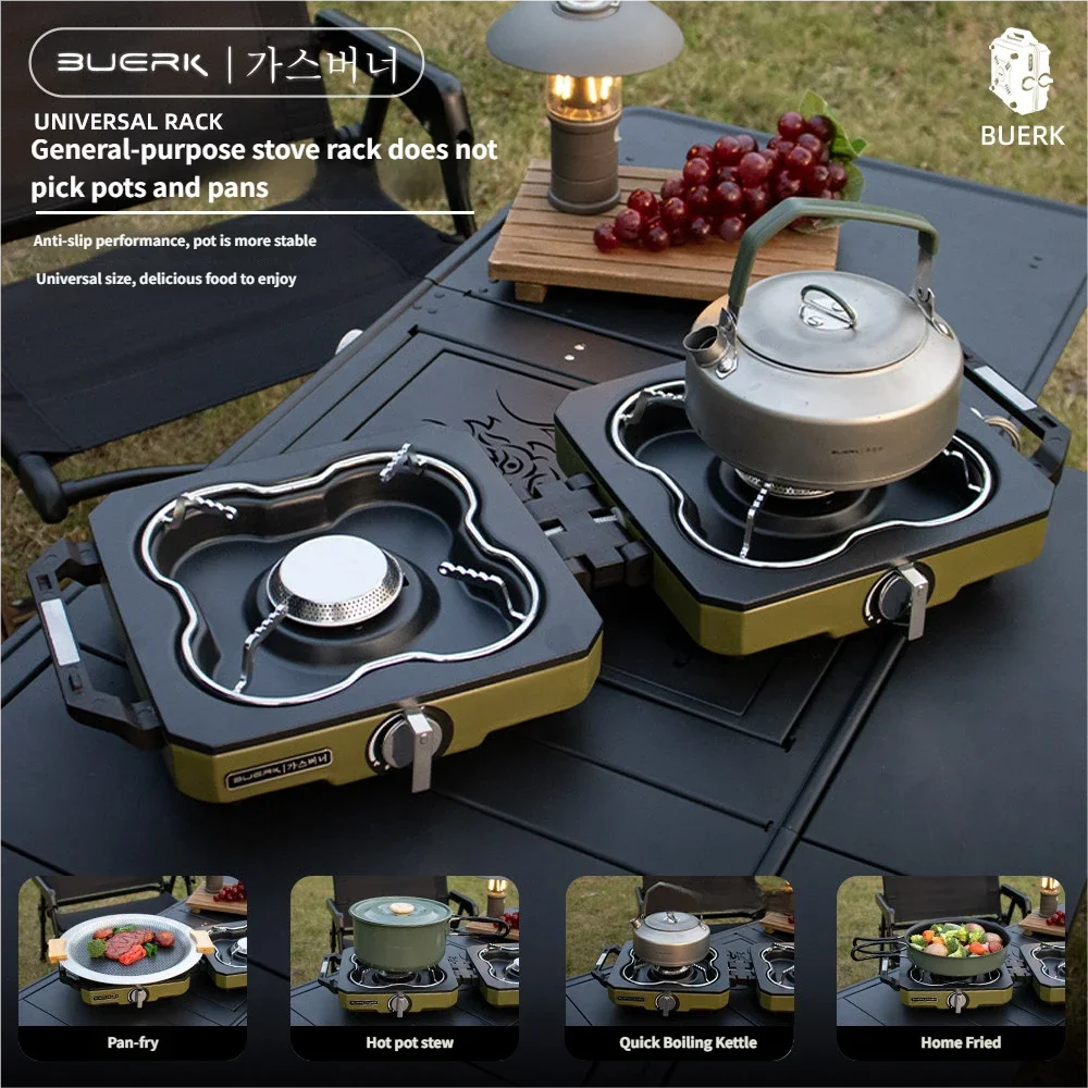 Buerk Foldable Camping Stove Lightweight Outdoor Cooking Double