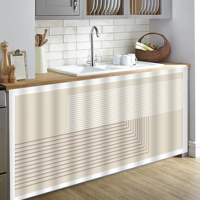 Vikama Minimalist Geometric Velcro Curtain Sink Cabinet Storage