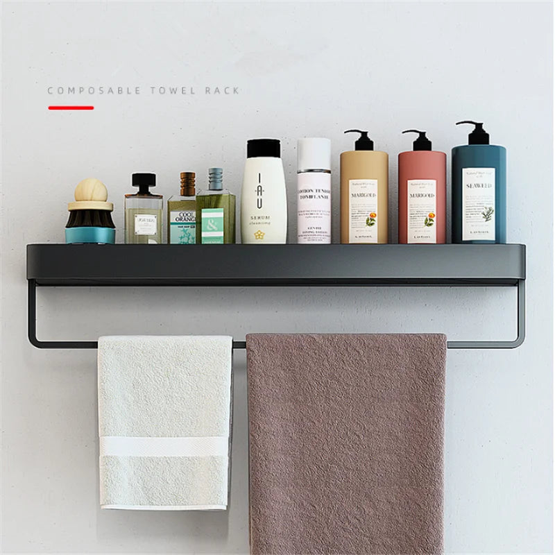 Bathroom Shelf Black Bathroom Shampoo Shower Storage Rack