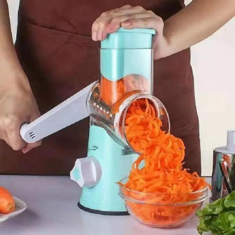 Rotary Vegetable Slicer Grater Multiple Blades Easy Clean