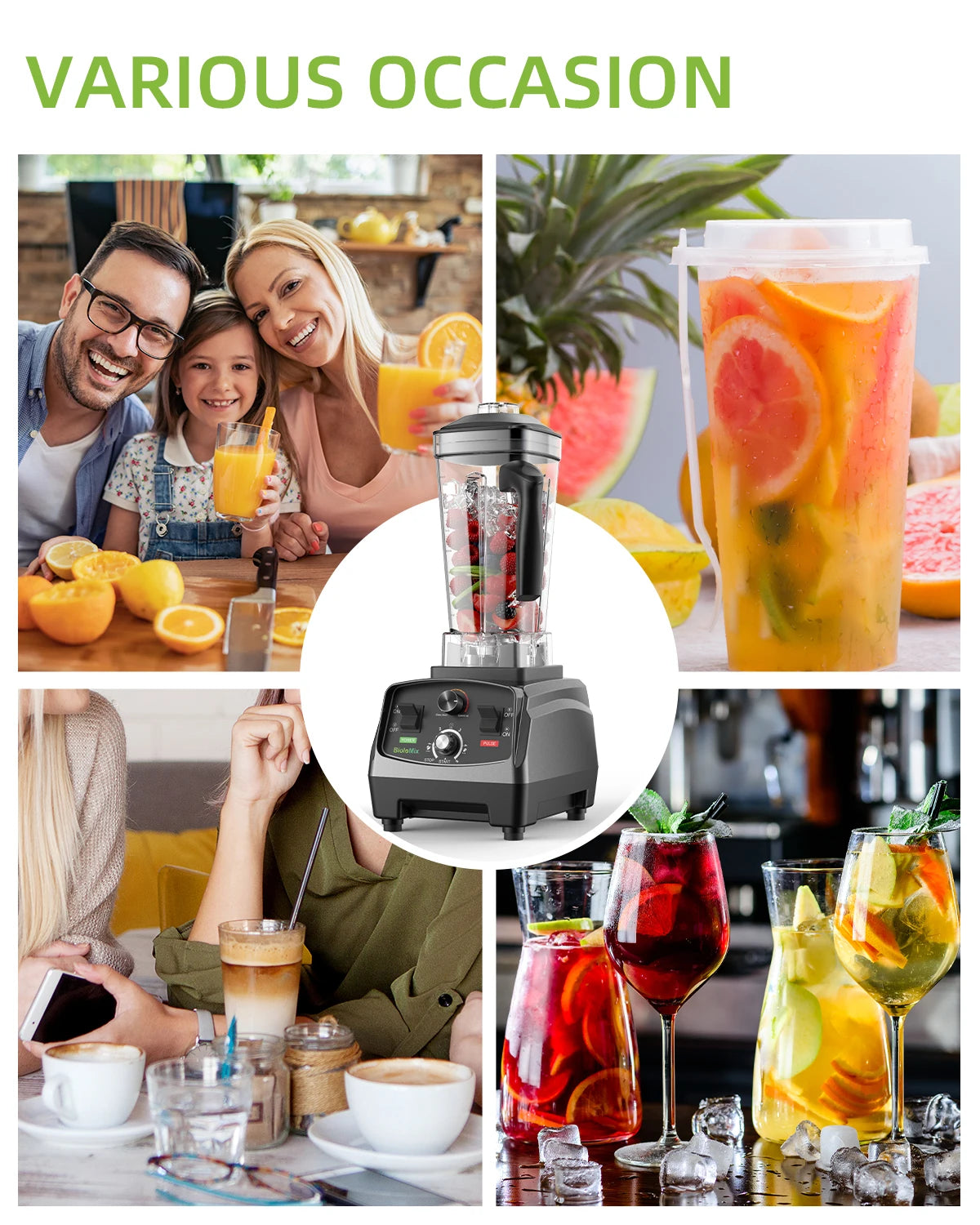 Biolomix 3hp 2200w Heavy Duty Grade Timer Blender