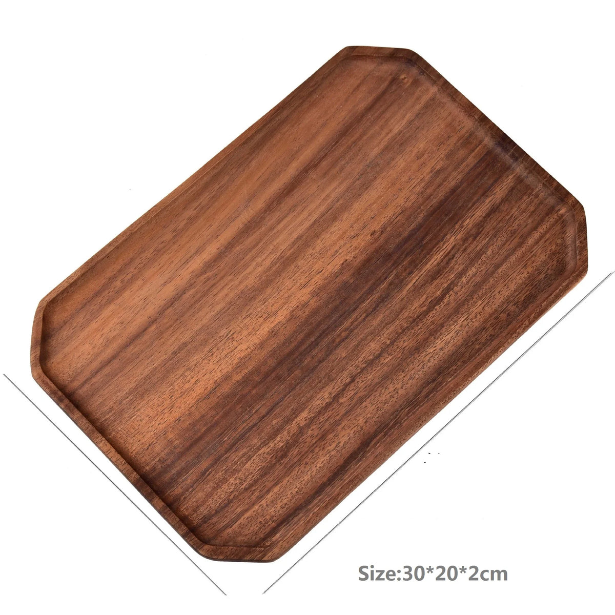 Natural Acacia Wood Serving Trays Octagonal & Rectangular