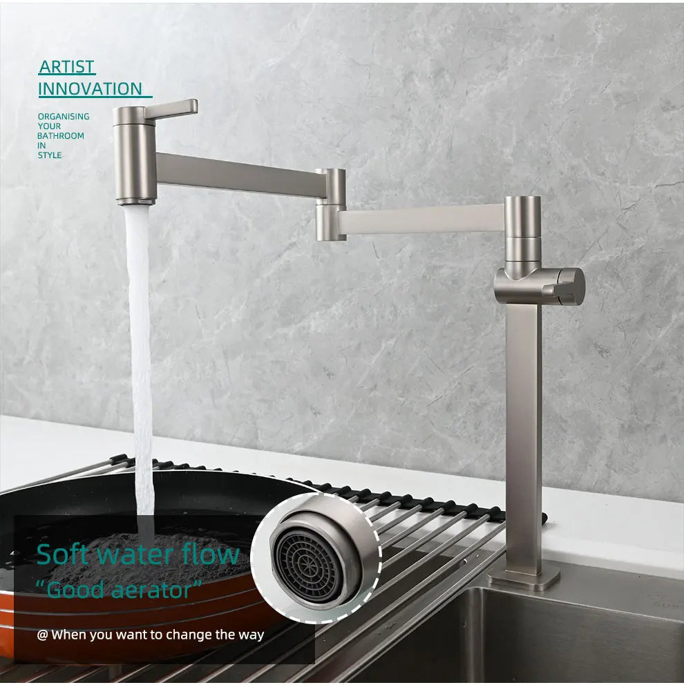 Ciencia Brass Pot Filler Faucet Deck Mount Stove
