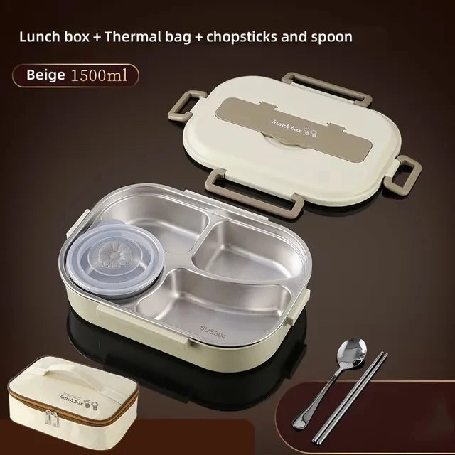 304 Stainless Steel Compartment Insulated Lunch Box Office