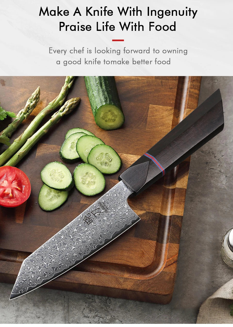 Utility Knife Damascus Professional Japanese Chef Knives Cut