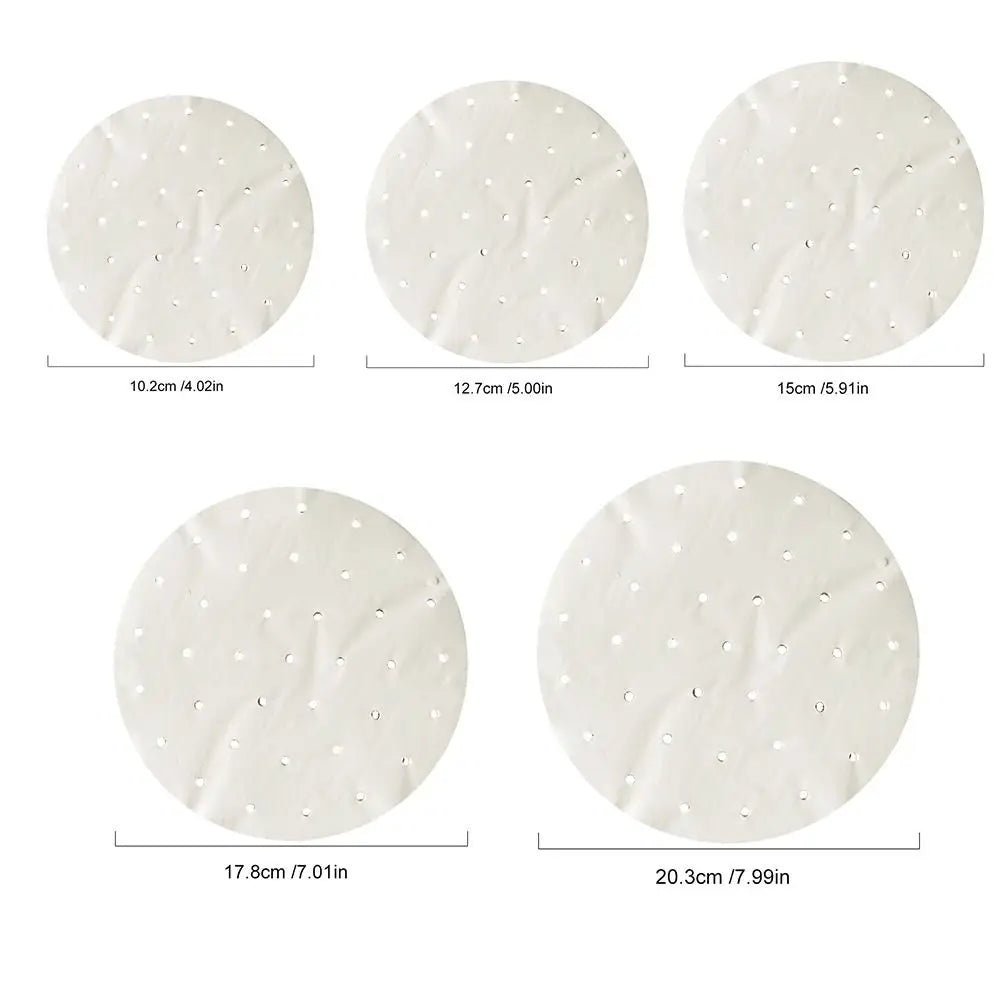 100pcs Durable 4/5/6/7/8in Steamer Paper Disposable Round Buns