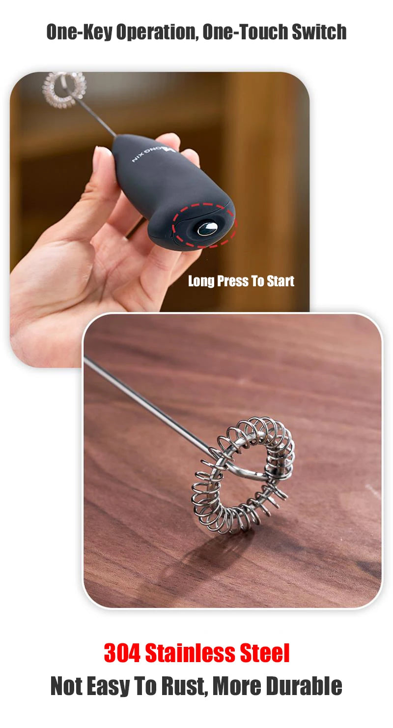 Mini Electric Milk Foamer Blender Wireless Coffee Whisk
