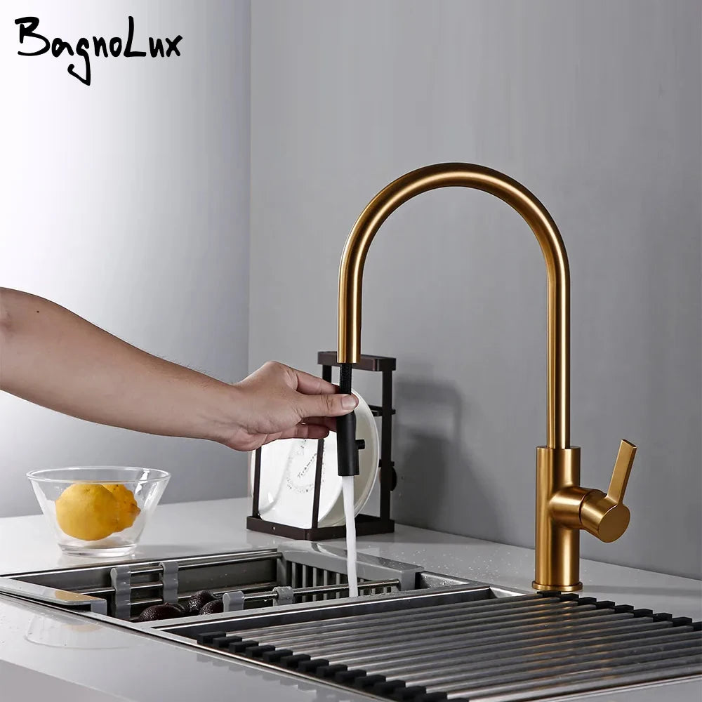 Bagnolux Luxury Matt Old Brushed Golden Brass Faucet