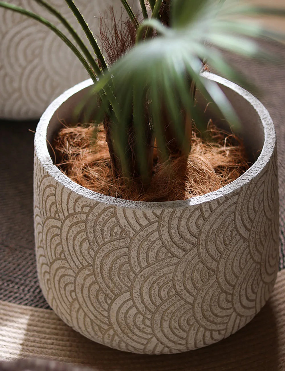 Nordic Art Texture Large Flowerpot Silicone Mold Concrete