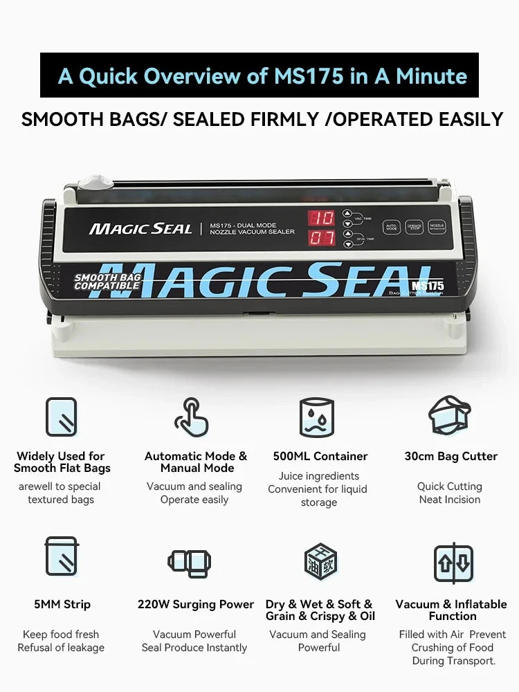 Magic Seal Ms175 Vacuum Sealer Machine Sous Vide