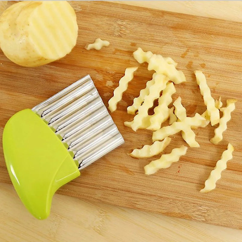 Potato Chip Slicer Vegetable Fruit Corrugated Wavy Knife