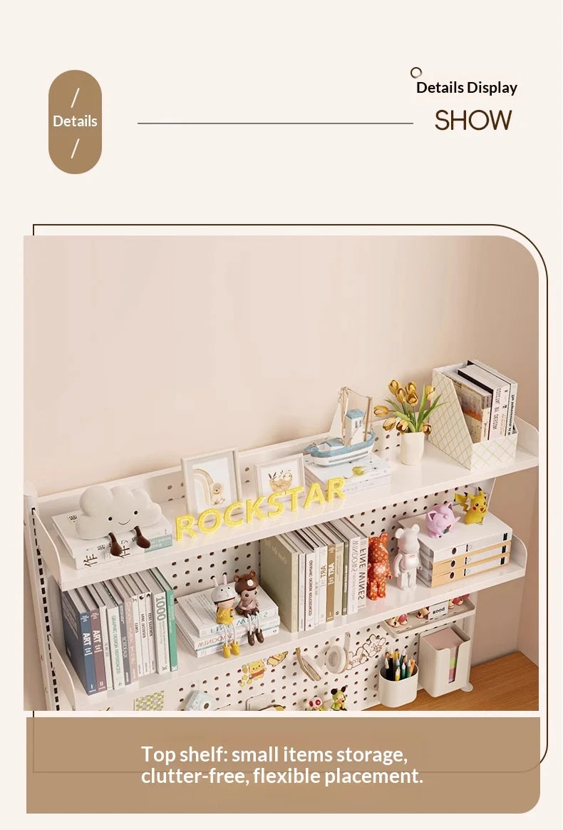 Adjustable Desktop Storage Rack Pegboard Desk Bookshelf Organizer