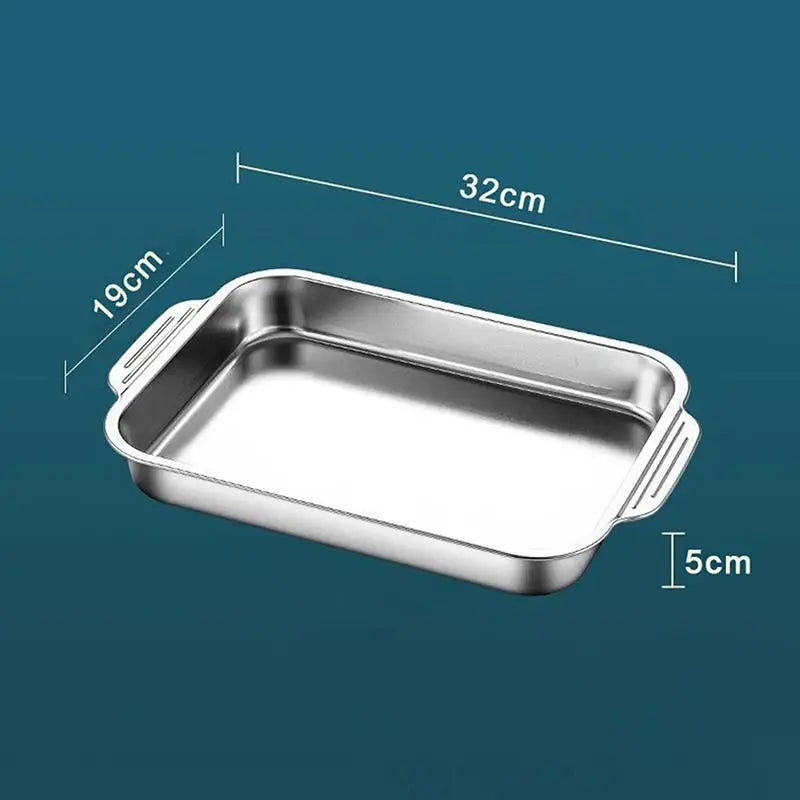 Stainless Steel Baking Pan Lids Deep Dish Fish/Pasta/Grilling