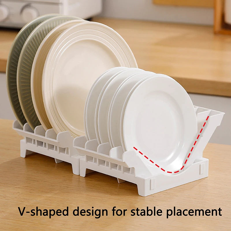 Dish Organizer Rack Upright Draining Cabinet Plate Organizer