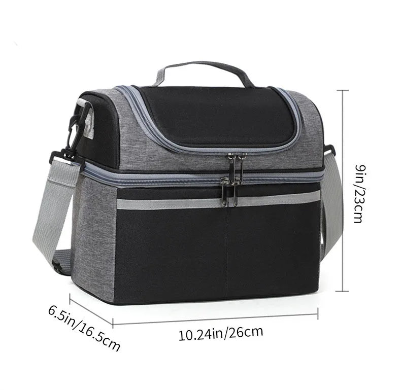 Oxford Large Capacity Cooler Bag Waterproof Zipper Thermal