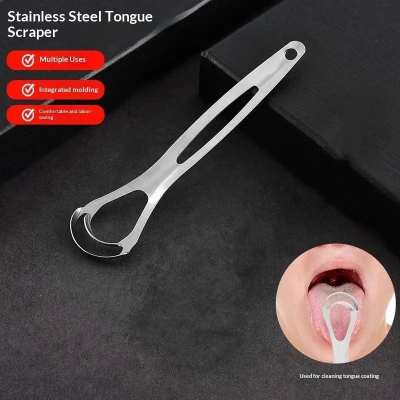 Stainless Steel Tongue Scraper Cleaner Scrapers Brush Mouth