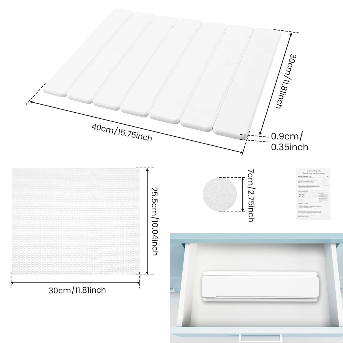 Drying Mat Foldable Stone Dish Absorbent Drying Mat