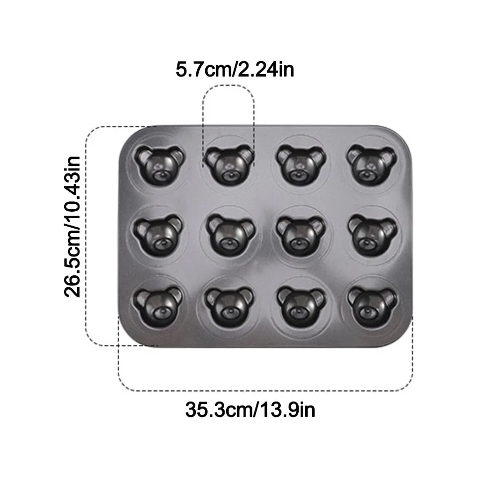 Cute 6/12 Cavity Cake Mold Non Stick Carbon