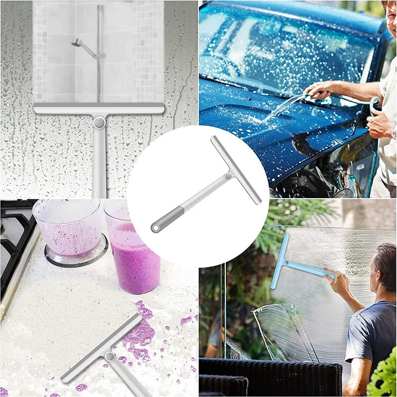 360 Degree Rotatable Shower Squeegee Glass Wiper Scraper