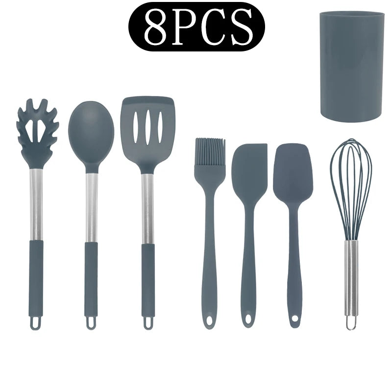 Black Non-Stick Silicone Kitchenware Cooking Utensils Cookware