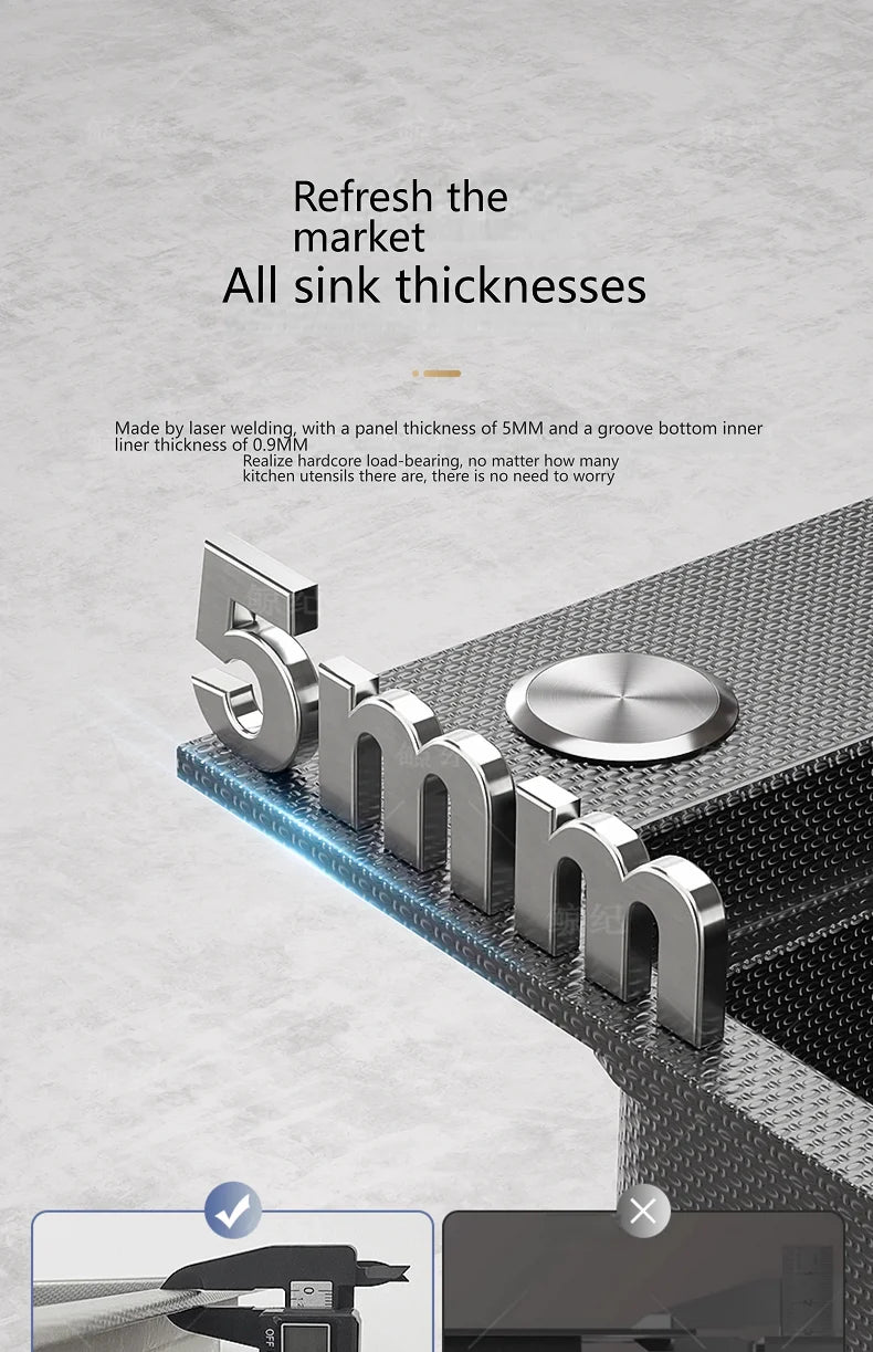 Stainless Steel Sink Gray Large Slot Wash Vegetables