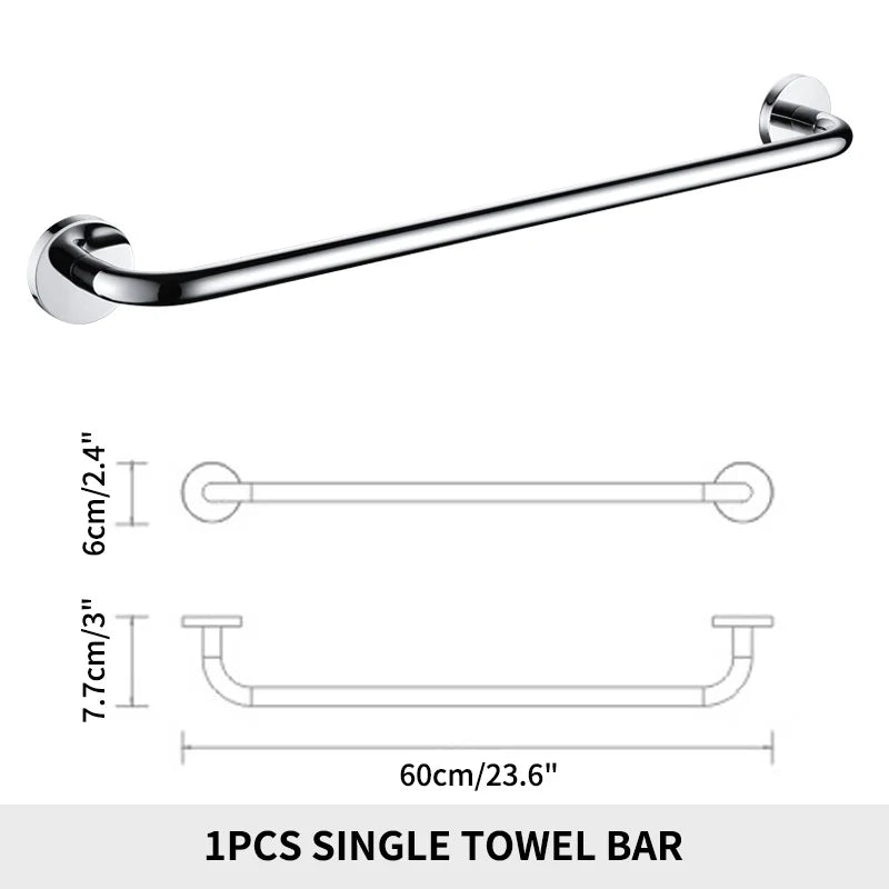 Bathroom Towel Rack Shelf Paper Holder Stainless Steel