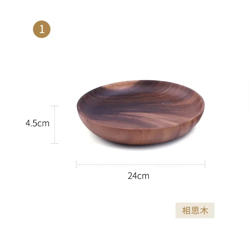 Wood Round Fruit Dish Dim Sum Fruit Salad