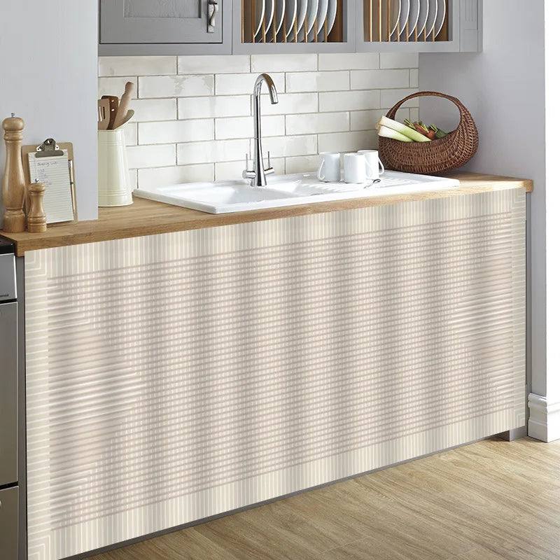 Vikama Minimalist Geometric Velcro Curtain Sink Cabinet Storage